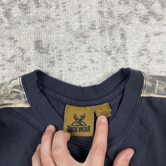 Buck Wear T Shirt Throphy Territory Beyond Fencetine Hunting Camo Size Large - Picture 5 of 6